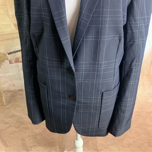 NEW THEORY Windowpane Navy Dover Tech Blazer - Picture 4 of 13